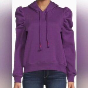 Rebecca Minkoff Purple Janine Puff Sleeve Hoodie